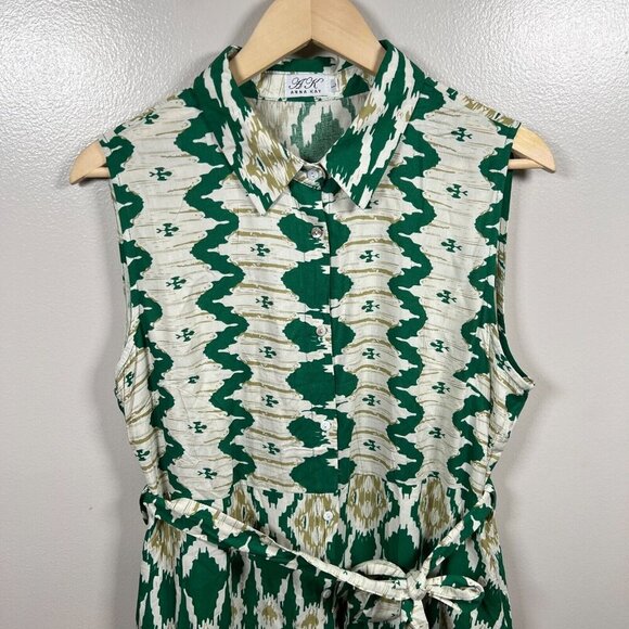 Anna Kay Eternity Maxi Dress Size Large Green Silk Blend Vacation Resort Cruise - Picture 5 of 11